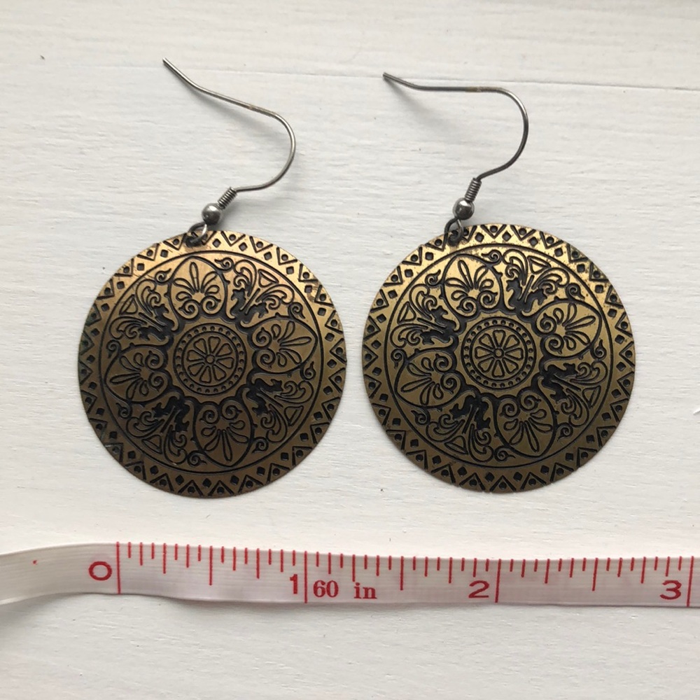 Boho Indian mandala earrings